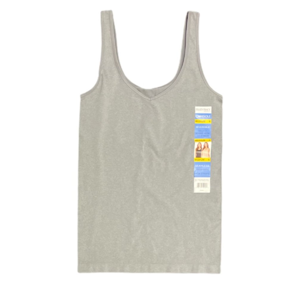 Ellen Tracy Women's Seamless Smooth Wide Strap Reversible Scoop/V-Neck Camisole